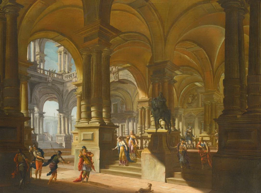Capriccio architettonico con figure